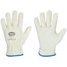 60 Paar Stronghand Rind-Nappa-Leder Handschuhe, grün/beige, Kategorie 2