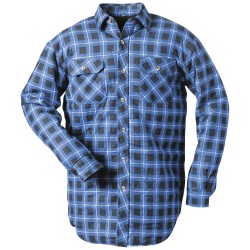1 Hemd von HINNOY Thermohemd aus Druckflanell in Blau kariert