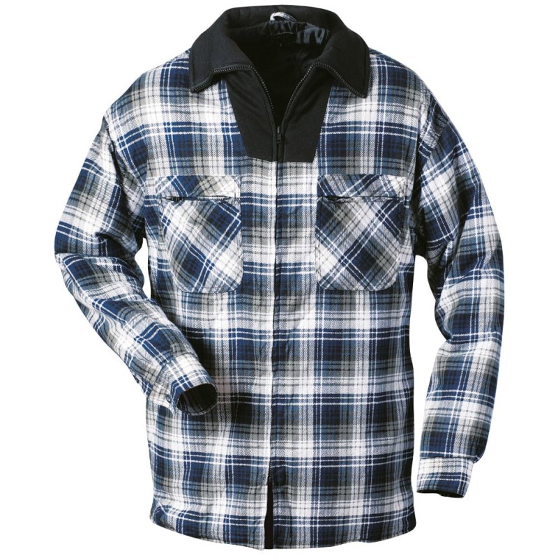 1 Stück Craftland Thermohemd aus Druckflanell in Blau Kariert