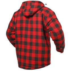 1 Hemd CRAFTLAND® Thermo mit Kapuze aus Webflanell in rot/schwarz kariert