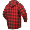 1 Hemd CRAFTLAND® Thermo mit Kapuze aus Webflanell in rot/schwarz kariert