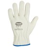60 Paar Stronghand Rind-Nappa-Leder Handschuhe, grün/beige, Kategorie 2