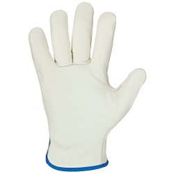 60 Paar Stronghand Rind-Nappa-Leder Handschuhe, grün/beige, Kategorie 2