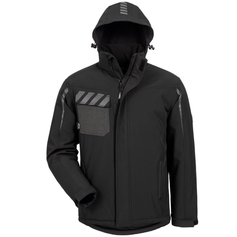 1 Stück ELYSEE Winter-Softshelljacke in Schwarz aus hochwertigem, winddichtem Material für optimalen Kälteschutz