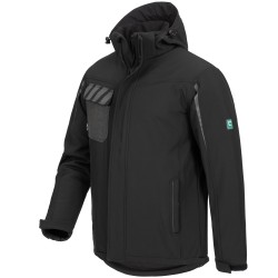 1 Stück ELYSEE Winter-Softshelljacke in Schwarz aus hochwertigem, winddichtem Material für optimalen Kälteschutz