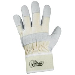120 Paar MAMBA STRONGHAND® Handschuhe aus Rind-Spaltleder in Natur, Sicherheitsklasse CAT 2