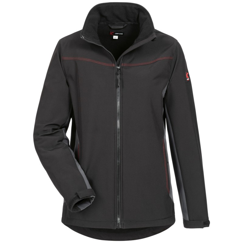 1 Stück CRAFTLAND Damen-Softshelljacke aus hochwertigem Material in Schwarz/Grau für optimalen Tragekomfort