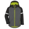 1 Stück CRAFTLAND Softshelljacke für Kinder aus grauem, schwarzem und neongrünem Material