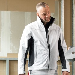 1 Stück CRAFTLAND Softshelljacke, weiss/grau, atmungsaktiv, winddicht und wasserabweisend, ideal für