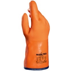 48 Paar TEMP-ICE 780 MAPA® Arbeitshandschuhe aus Polyacryl/PVC in Orange, Schutzklasse CAT 3