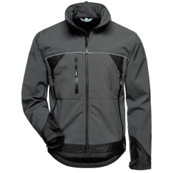 1 Stück ELYSEE Softshelljacke aus grau-schwarzem Material für optimalen Komfort und Schutz