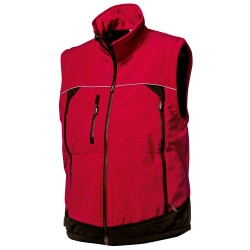 1 Stück ELYSEE Softshell-Jacke mit abnehmbaren Ärmeln, rot/schwarz, wind- und wasserabweisend, vielseitig einsetzbar