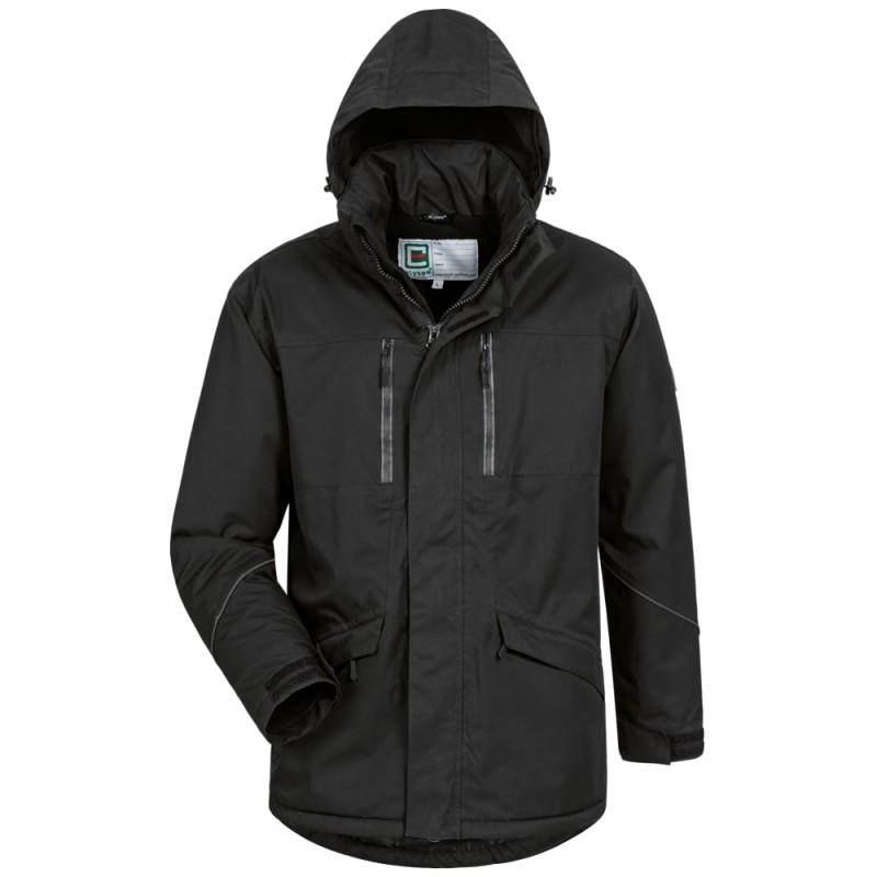 1 Stück Burnley Winterparka aus wasserabweisendem Stoff in Schwarz für optimalen Schutz bei kaltem Wetter