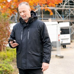 1 Stück Burnley Winterparka aus wasserabweisendem Stoff in Schwarz für optimalen Schutz bei kaltem Wetter