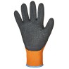 120 Paar GOODJOB® ECO Winterhandschuhe aus Polyester mit Schrumpf-Latex in Orange/Schwarz, Kategorie 2