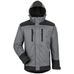 1 Stück ELYSEE Winter-Softshelljacke mit Kapuze in Grau/Schwarz aus hochwertigem, wasserabweisendem Material
