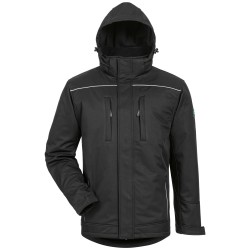 1 Stück ELYSEE Winter-Softshelljacke mit Kapuze, schwarz, winddicht und atmungsaktiv, ideal für kalte Tage