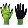 120 Paar Multi Season Opti Flex Handschuhe aus Polyester, Baumwolle und Elastan, grün-schwarz, Kategorie 2