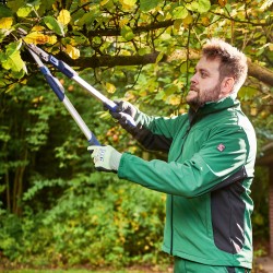 120 Paar Multi Season Opti Flex Handschuhe aus Polyester, Baumwolle und Elastan, grün-schwarz, Kategorie 2