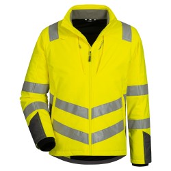 1 Stück Eberlin Warnschutz Steppjacke EN ISO 20471, gelb/grau, atmungsaktiv und reflektierend