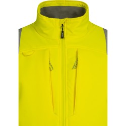 1 Stück Eberlin Warnschutz Steppjacke EN ISO 20471, gelb/grau, atmungsaktiv und reflektierend