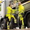1 Stück Eberlin Warnschutz Steppjacke EN ISO 20471, gelb/grau, atmungsaktiv und reflektierend