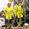1 Stück Eberlin Warnschutz Steppjacke EN ISO 20471, gelb/grau, atmungsaktiv und reflektierend