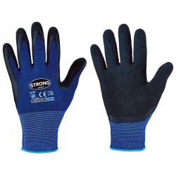 120 Paar Scott Stronghand Handschuhe aus Baumwolle und Elastan mit Latexbeschichtung in Blau/Schwarz, Kat 2
